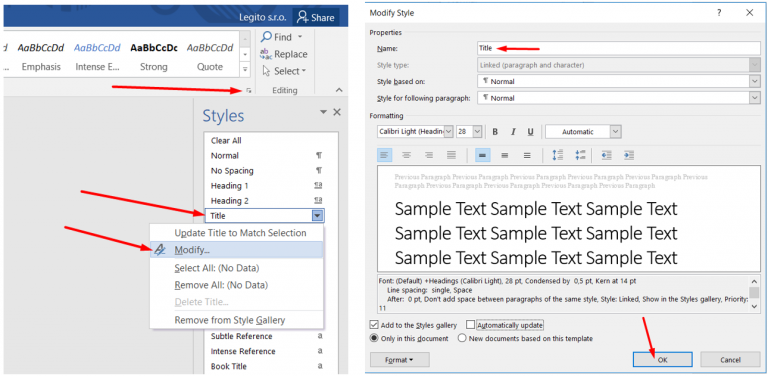 Renaming Styles in Word Documents