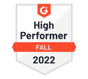 Image: G2 Fall 2022 High Performer badge, a trusted alternative to HotDocs, symbolizing top-rated document automation solutions on the G2 platform.